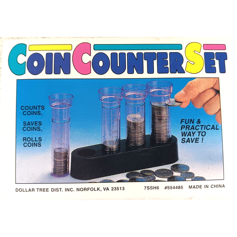 Coin Counter Set Counts Coins Saves Coins Rolls Coins